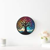 ステンドグラス生命の木 ラウンド壁時計 (ホーム)