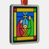 ステンドグラス画像出生シーン メタルオーナメント (右)