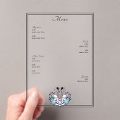 ステンドグラス白人睡蓮結婚のメニュー アクリル招待状 (インサイチュ (ポータブル))