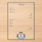 ステンドグラス白人睡蓮結婚のメニュー アクリル招待状 (正面)