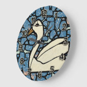 ステンドグラス白鳥の時計 ラージ壁時計 (傾斜)