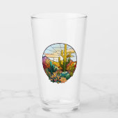 ステンドグラス砂漠ビールグラス タンブラーグラス (正面)