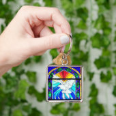 ステンドグラス確認聖霊鳩 キーホルダー (手)