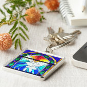 ステンドグラス確認聖霊鳩 キーホルダー (側面)