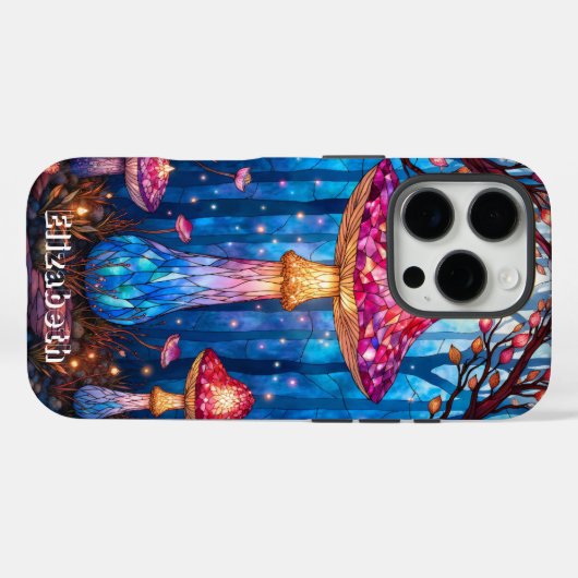 ステンドグラス神秘的なキノコのエリザベス Case-Mate iPhoneケース (裏面 (横))