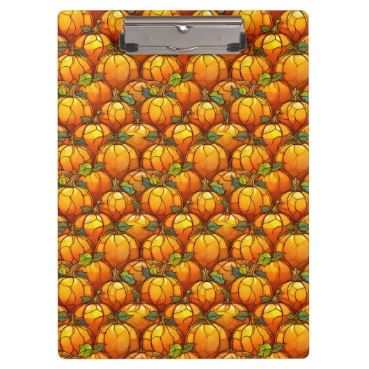 ステンドグラス秋パンプキンフィールド クリップボード (正面)
