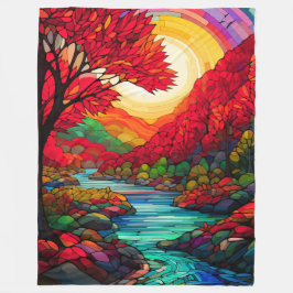 ステンドグラス秋川 フリースブランケット