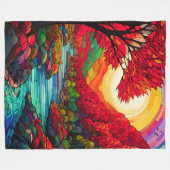 ステンドグラス秋川 フリースブランケット (正面(横))