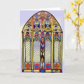 ステンドグラス空白のカード カード (黄色い花)