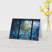 ステンドグラス空白のクロス カード (黄色い花)