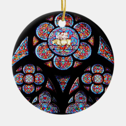 ステンドグラス窓のオーナメント セラミックオーナメント (正面)