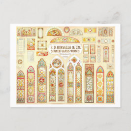 ステンドグラス窓のヴィンテージ広告 ポストカード