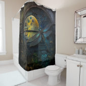 ステンドグラス窓の三日月 シャワーカーテン (インサイチュ)