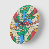 ステンドグラス窓の時計 ラウンド壁時計 (傾斜)