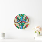 ステンドグラス窓の時計 ラウンド壁時計 (ホーム)