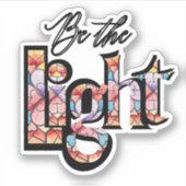 ステンドグラス窓の水の色数々の色 シール (正面)