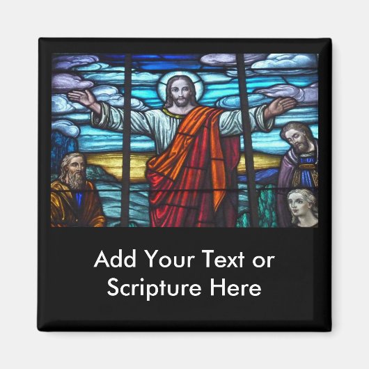 ステンドグラス窓イエスキリスト磁石 マグネット (正面)