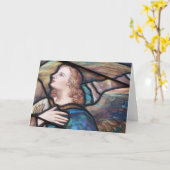 ステンドグラス窓エンジェルグリーティングカード カード (黄色い花)