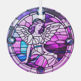 ステンドグラス窓クリスマスツリーエンジェル ガラスオーナメント