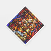 ステンドグラス窓クリスマス出生 スタンダードランチョンナプキン (角)