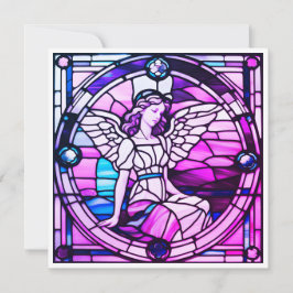 ステンドグラス窓クリスマス天使 シーズンカード