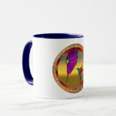 ステンドグラス窓ターコイズハミングバード マグカップ (正面左)