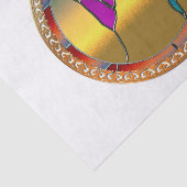 ステンドグラス窓ターコイズハミングバード 薄葉紙 (詳細)