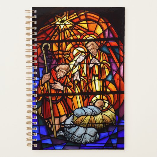 ステンドグラス窓出生カスタム文字 プランナー手帳 (正面)