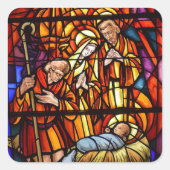 ステンドグラス窓出生クリスマスエンベロープ スクエアシール (正面)