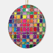 ステンドグラス窓数々の色パターンオーナメント セラミックオーナメント (左)