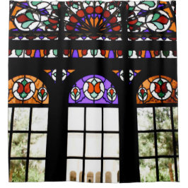ステンドグラス窓 シャワーカーテン