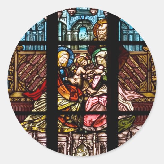 ステンドグラス窓 ラウンドシール (正面)