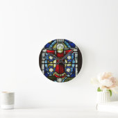 ステンドグラス窓 ラウンド壁時計 (ホーム)