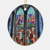 ステンドグラス窓、英国サリスベリー大聖堂 セラミックオーナメント (左)