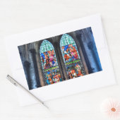 ステンドグラス窓、英国サリスベリー大聖堂 長方形シール (封筒)