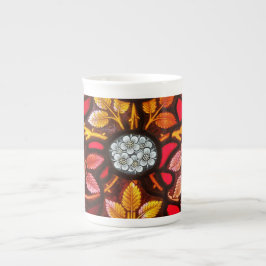 ステンドグラス窓No.1骨中国マグカップ ボーンチャイナマグカップ