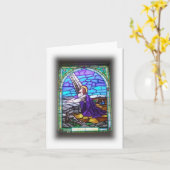 ステンドグラス窓Notecard カード (黄色い花)