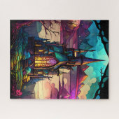 ステンドグラス童話の城かわいらしプリンセス ジグソーパズル (横)