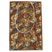 ステンドグラス紅葉パターンエレガント – 秋 ミディアムペーパーバッグ (正面)