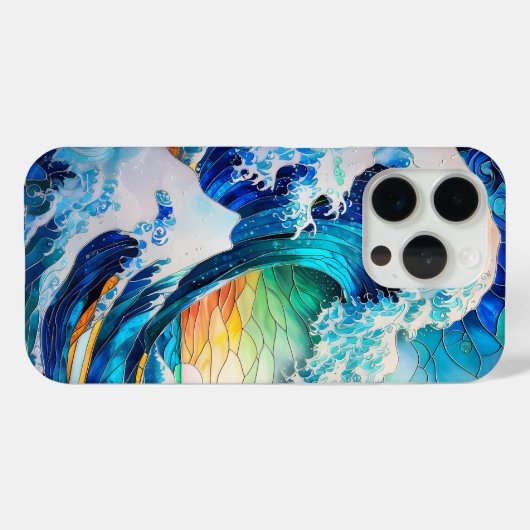 ステンドグラス素晴らし神奈川の波 Case-Mate iPhoneケース (裏面 (横))