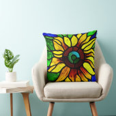 ステンドグラス素朴ルックカントリーひまわり クッション (椅子)