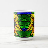 ステンドグラス素朴ルックカントリーひまわり コーヒーマグカップ (中央)