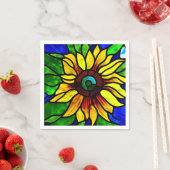 ステンドグラス素朴ルックカントリーひまわり スタンダードカクテルナプキン (インサイチュ)