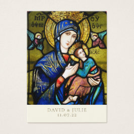 ステンドグラス結婚カトリック祈りの言葉カード