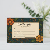 ステンドグラス結婚式RSVPカード 出欠カード (スタンド正面)