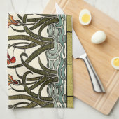 ステンドグラス縁ど花 キッチンタオル (四つ折り)