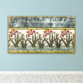 ステンドグラス縁ど花 キャンバスプリント (インサイチュ (ウッドフロア))