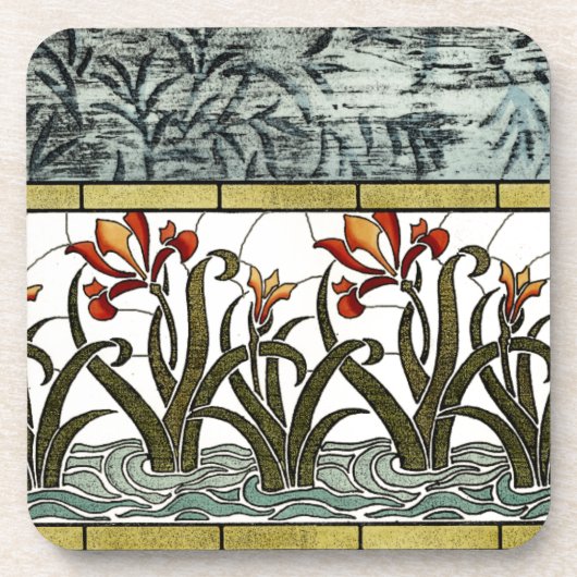 ステンドグラス縁ど花 コースター (正面)