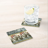 ステンドグラス縁ど花 スクエアペーパーコースター (インサイチュ)