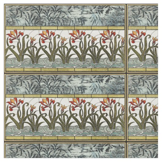 ステンドグラス縁ど花 ファブリック (クローズアップ)